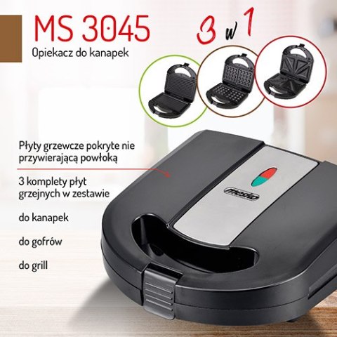 MS 3045 Opiekacz do kanapek 3 w 1 MS 3045 Opiekacz do kanapek 3 w 1