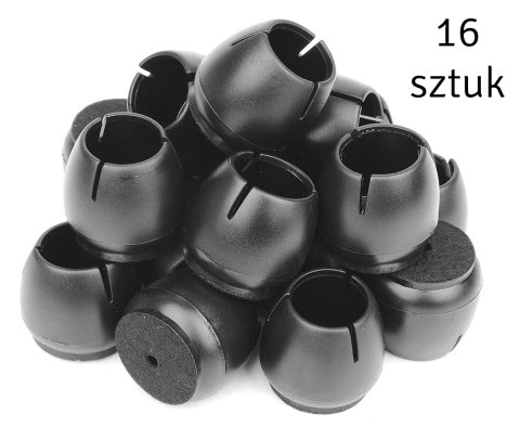 AG562G Nakładki nogi 16szt 12-16mm czarne