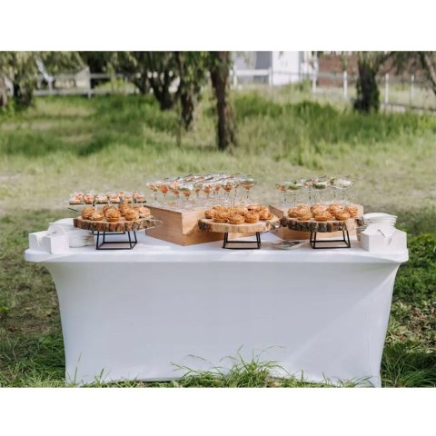 Obrus elastyczny pokrowiec na stół cateringowy biały GreenBlue, 180x75x74cm, Spandex, GB371 Obrus elastyczny pokrowiec na stół cateringowy biały GreenBlue, 180x75x74cm, Spandex, GB371
