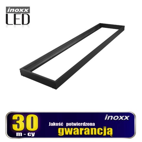 Panel led sufitowy 120x30 60w lampa slim kaseton 6000k zimny+ ramka natynkowa czarna