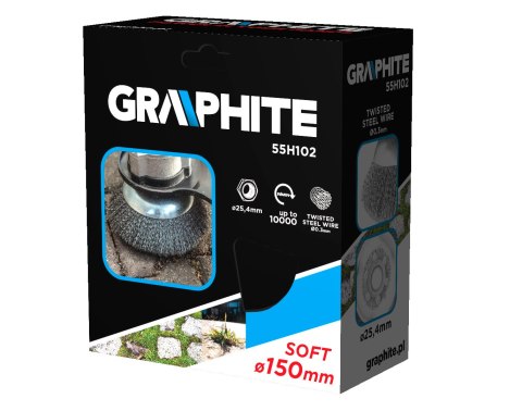 Szczotka druciana do kosy spalinowej 150 x 25.4 mm, miękka, druty falowane Szczotka druciana do kosy spalinowej 150 x 25.4 mm, miękka, druty falowane