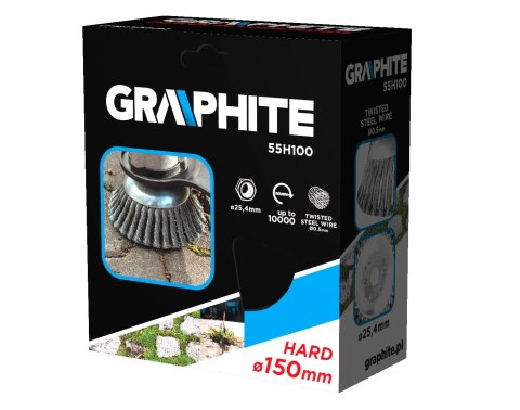 Szczotka druciana do kosy spalinowej 150 x 25.4 mm, twarda, druty splątane