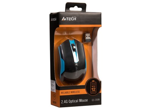 Mysz A4TECH V-TRACK G3-200N-1 Black+Blue WRLS