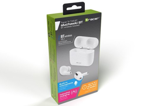 Słuchawki TRACER T4 TWS BT WHITE