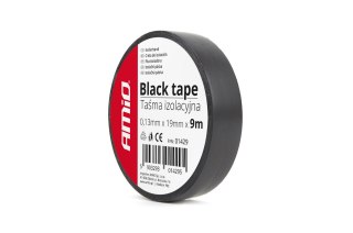 Taśma izolacyjna czarna szkot pcv19 mm x 9 m amio-01429