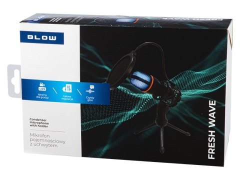 33-053# Mikrofon studyjny z tripodem blow led