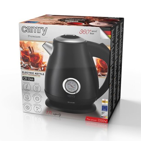 CR 1344 black Czajnik metalowy z termometrem 1,7l