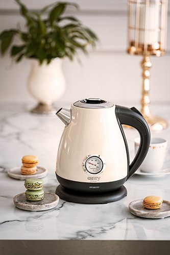 CR 1344 creme Czajnik metalowy z termometrem 1,7l