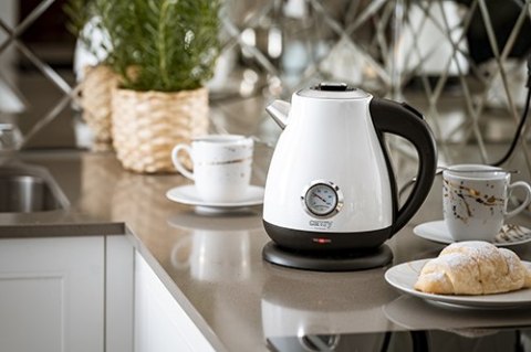 CR 1344 white Czajnik metalowy z termometrem 1,7l