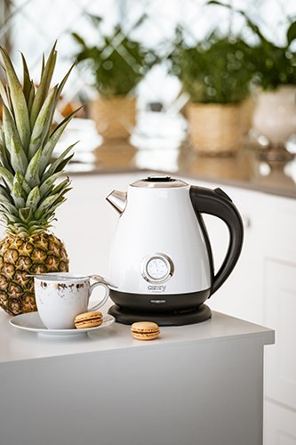 CR 1344 white Czajnik metalowy z termometrem 1,7l