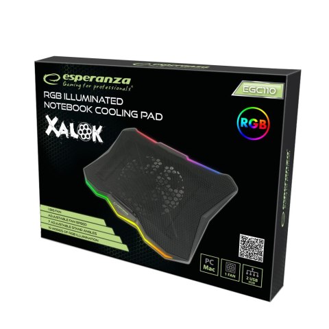 EGC110 Esperanza podstawka chłodząca gaming pod notebook led rgb xalok EGC110 Esperanza podstawka chłodząca gaming pod notebook led rgb xalok