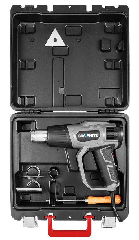 Opalarka 2000W, zakres temperatur:I: 50°C, II: 50-550°C, III: 50-550°C, walizka Opalarka 2000W, zakres temperatur:I: 50°C, II: 50-550°C, III: 50-550°C, walizka