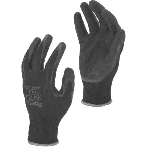 Rękawice lateks czarne l212207p, 12 par, "7", ce, lahti Rękawice lateks czarne l212207p, 12 par, "7", ce, lahti