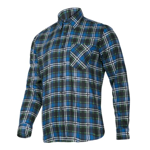 Koszula flanelowa krata niebieska, 120g/m2, "s", ce, lahti Koszula flanelowa krata niebieska, 120g/m2, "s", ce, lahti