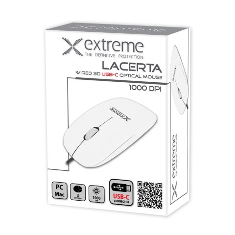 XM111W Extreme mysz przewod. 3d opt. usb-c lacerta biała XM111W Extreme mysz przewod. 3d opt. usb-c lacerta biała