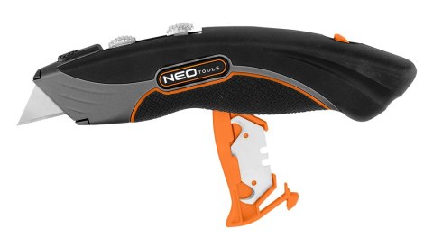 Nóż z ostrzem trapezowym i hakowym, metalowy korpus 6 ostrzy