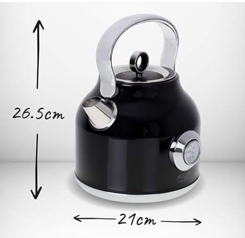 AD 1346 black Czajnik metalowy z termometrem 1,7l strix AD 1346 black Czajnik metalowy z termometrem 1,7l strix