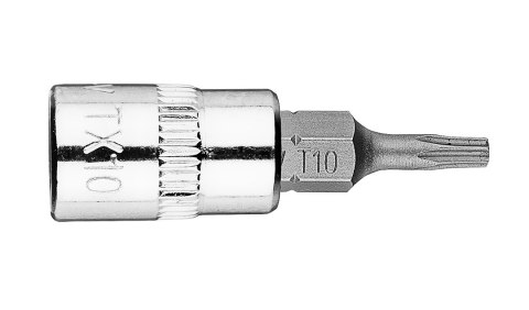 Końcówka Torx TX10 na nasadce 1/4", krótka, 37 mm Końcówka Torx TX10 na nasadce 1/4", krótka, 37 mm