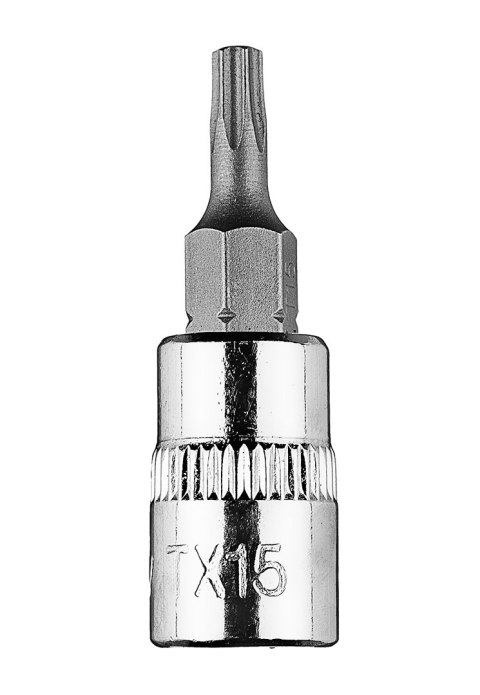 Końcówka Torx TX15 na nasadce 1/4", krótka, 37 mm