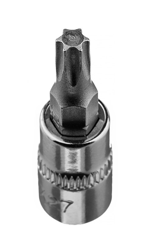 Końcówka Torx TX27 na nasadce 1/4", krótka, 37 mm Końcówka Torx TX27 na nasadce 1/4", krótka, 37 mm
