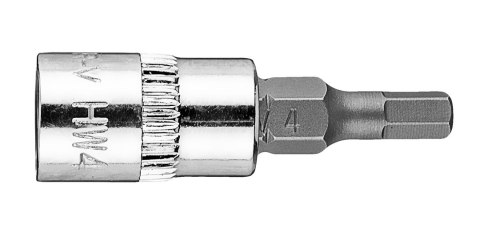 Końcówka sześciokątna H4 na nasadce 1/4", krótka, 37 mm Końcówka sześciokątna H4 na nasadce 1/4", krótka, 37 mm