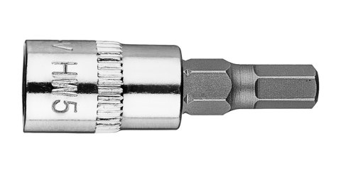 Końcówka sześciokątna H5 na nasadce 1/4", krótka, 37 mm