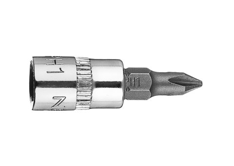 Końcówka wkrętakowa PH1 na nasadce 1/4", krótka, 37 mm