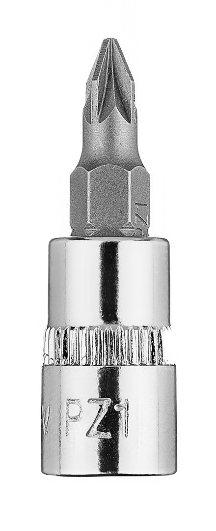Końcówka wkrętakowa PZ1 na nasadce 1/4", krótka, 37 mm Końcówka wkrętakowa PZ1 na nasadce 1/4", krótka, 37 mm