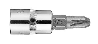 Końcówka wkrętakowa PZ3 na nasadce 1/4", krótka, 37 mm