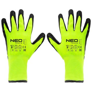 Rękawice robocze ocieplane, nylon powlekany lateksem, 4142X, rozmiar 9