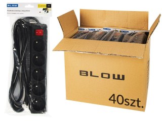 98-547# Przedłużacz sieciowy pr-570wsp 5-gniazd z uziemieniem+wyłącznik 3m czarny 3x1,5mm opakowanie