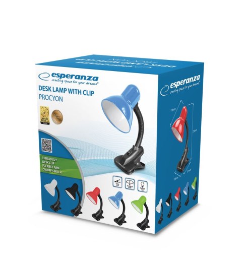 ELD106K Esperanza lampka biurkowa e27 procyon czarna ELD106K Esperanza lampka biurkowa e27 procyon czarna