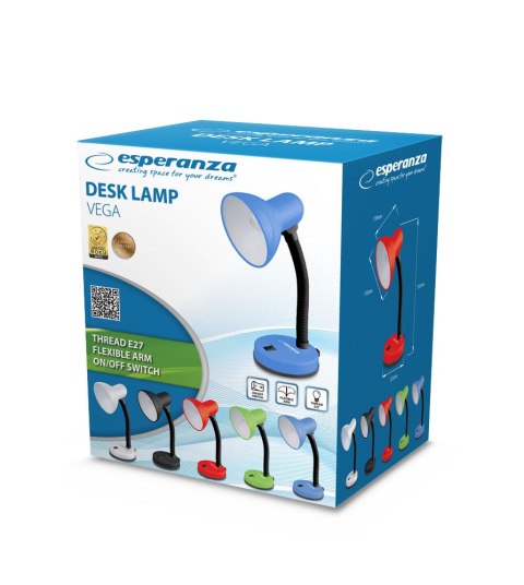 ELD109R Esperanza lampka biurkowa e27 vega czerwona ELD109R Esperanza lampka biurkowa e27 vega czerwona