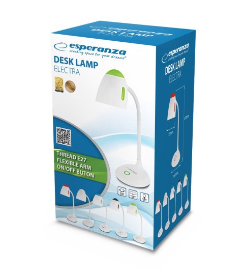 ELD110G Esperanza lampka biurkowa e27 electra zielona ELD110G Esperanza lampka biurkowa e27 electra zielona