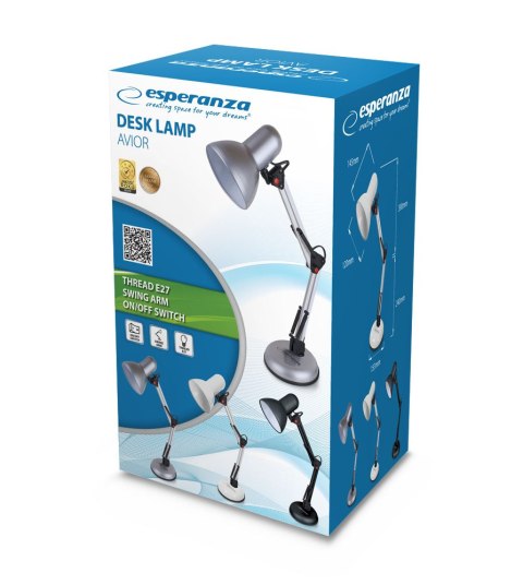 ELD112K Esperanza lampka biurkowa e27 avior czarna ELD112K Esperanza lampka biurkowa e27 avior czarna