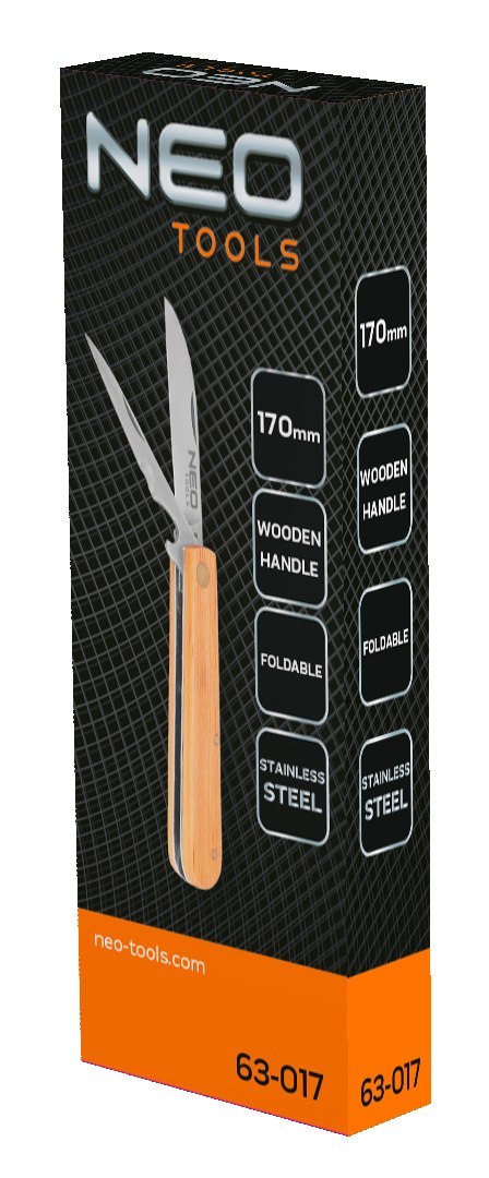 Nóż monterski ze szpikulcem, drewniane okładki