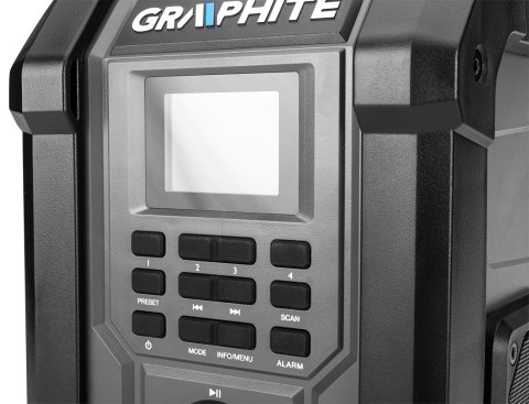 Radio budowlane akumulatorowo-sieciowe Graphite Energy+ 18V, bez akumulatora Radio budowlane akumulatorowo-sieciowe Graphite Energy+ 18V, bez akumulatora