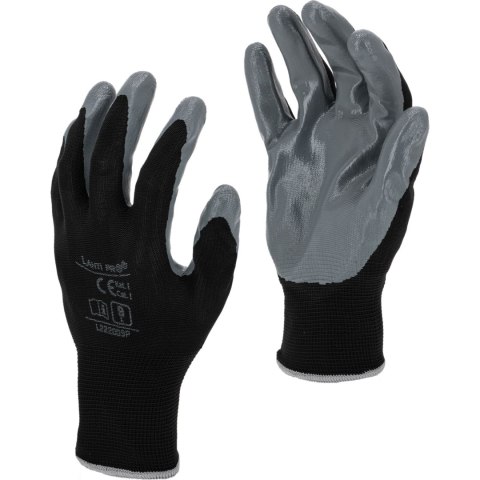 Rękawice nitr. czarno-szare l222010p, 12par, "10", ce, lahti Rękawice nitr. czarno-szare l222010p, 12par, "10", ce, lahti