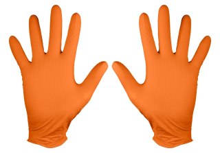 Rękawiczki nitrylowe, pomarańczowe, 50 sztuk, rozmiar XL