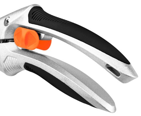 Sekator by-pass 210 mm, zakres do 20 mm, aluminiowy, uchwyt pokryty gumą TPR Sekator by-pass 210 mm, zakres do 20 mm, aluminiowy, uchwyt pokryty gumą TPR