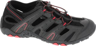 Sandały trekkingowe pu/dzianina czar.-czerw., "40",lahti