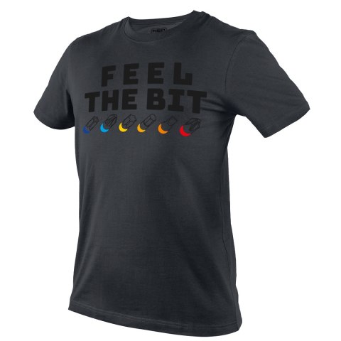 T-shirt z nadrukiem, FEEL THE BIT, rozmiar L