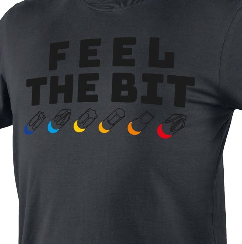 T-shirt z nadrukiem, FEEL THE BIT, rozmiar L