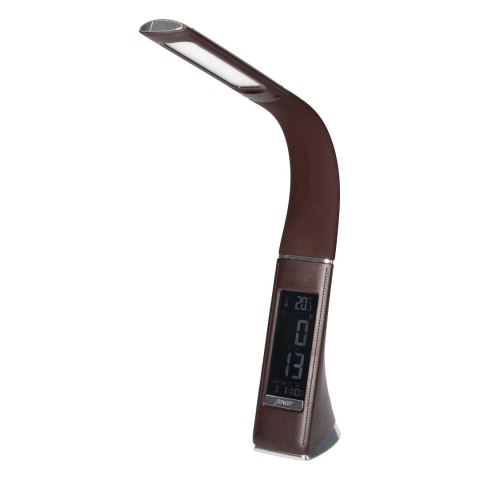 DOLOMIT LED 5W, lampka biurkowa z budzikiem, 300lm, 4000K, brązowa DOLOMIT LED 5W, lampka biurkowa z budzikiem, 300lm, 4000K, brązowa