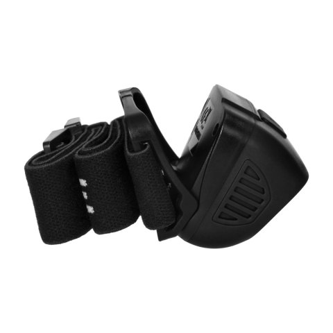 Latarka czołowa COB LED z czujnikiem ruchu, akumulatorowa, czarna