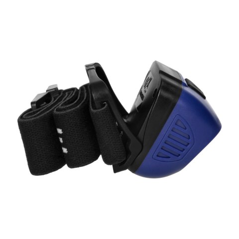 Latarka czołowa COB LED z czujnikiem ruchu, akumulatorowa, niebieska