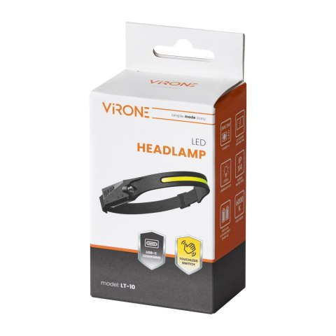 Latarka czołowa LED COB + XPE z akumulatorem 1200 mAh