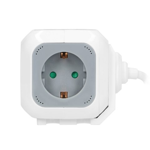 Przedłużacz 4x2P+Z (Schuko), ładowarka USB A+C, Quick charge, 1,4m H05VV-F 3x1,5mm?, szary