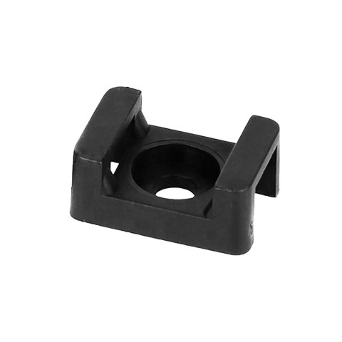 Uchwyt opaski kablowej, siodełkowy, przykręcany, 16x11 mm, otwór montażowy 3,2mm, czarny, 100 sztuk Uchwyt opaski kablowej, siodełkowy, przykręcany, 16x11 mm, otwór montażowy 3,2mm, czarny, 100 sztuk