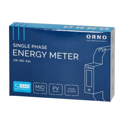 1-fazowy licznik energii elektrycznej, 100A, MID, 1 moduł, DIN TH-35mm, PV 1-fazowy licznik energii elektrycznej, 100A, MID, 1 moduł, DIN TH-35mm, PV